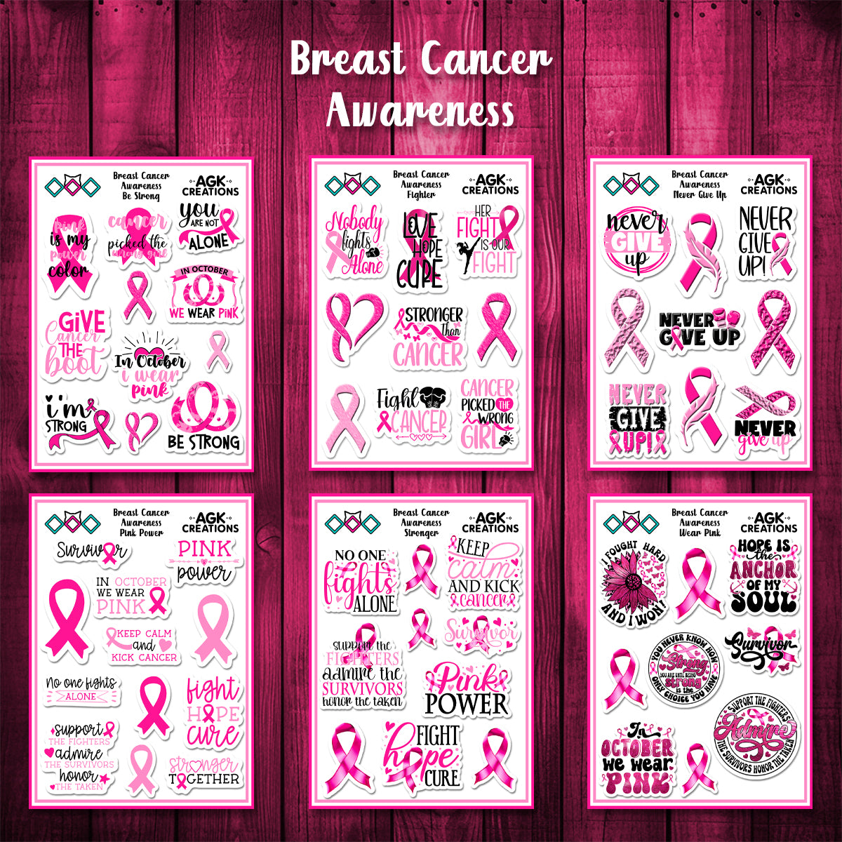 Breast Cancer Awareness Sticker Sheets