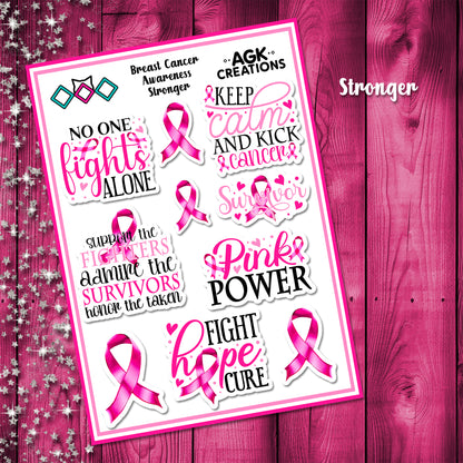 Breast Cancer Awareness Sticker Sheets