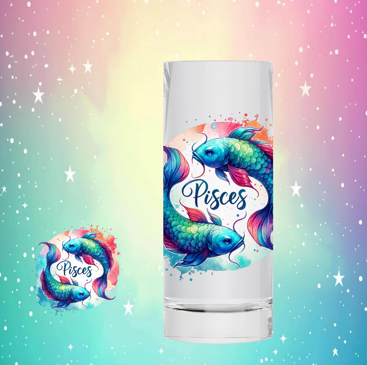 Zodiac Sign - Tie Dye 2oz Shot Glasses