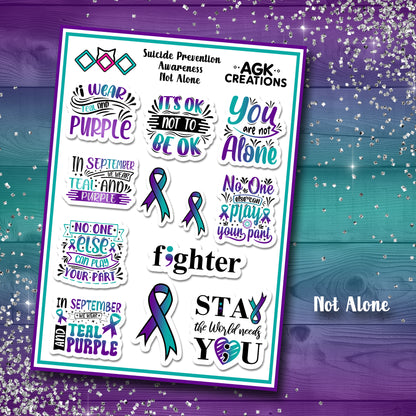 Suicide Prevention Awareness Sticker Sheets