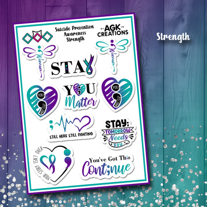 Suicide Prevention Awareness Sticker Sheets