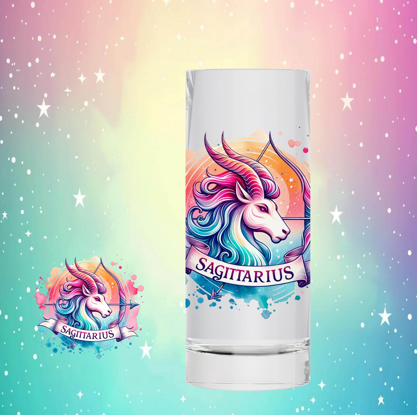 Zodiac Sign - Tie Dye 2oz Shot Glasses