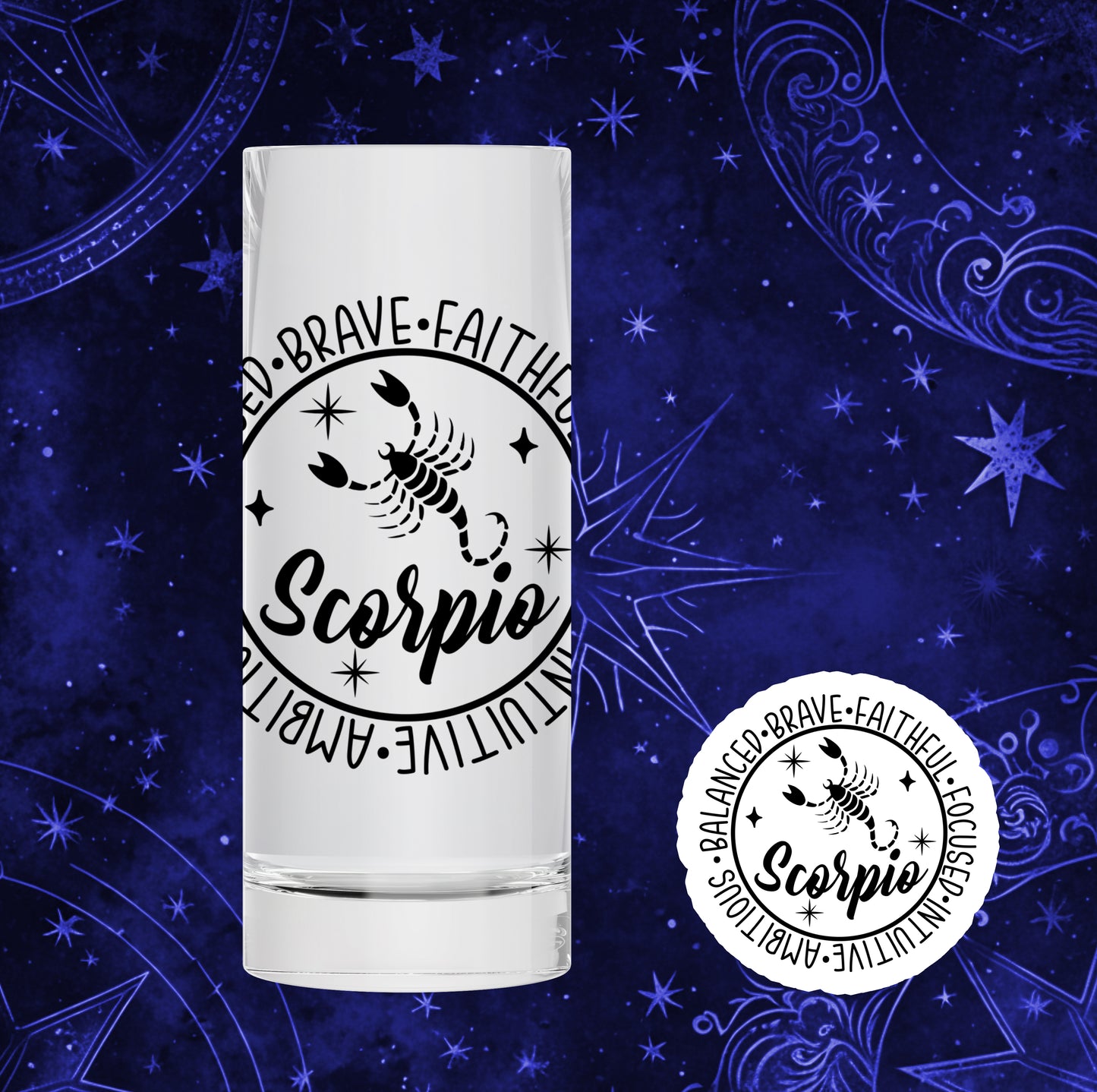 Zodiac Sign 2oz Shot Glasses