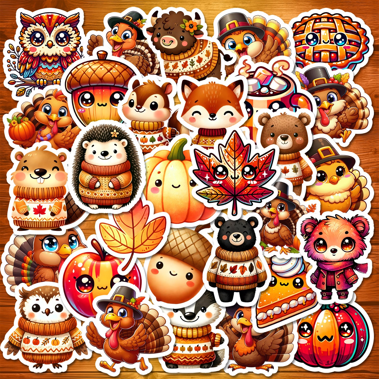 Thankful Critters - Individual Stickers