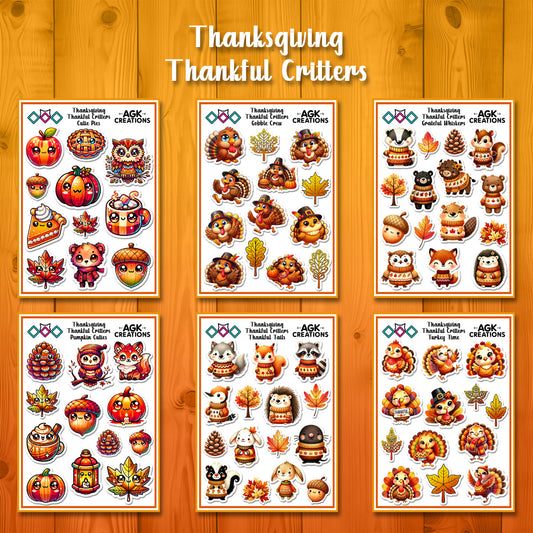 Thankful Critters - Sticker Sheets