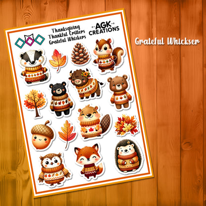 Thankful Critters - Sticker Sheets