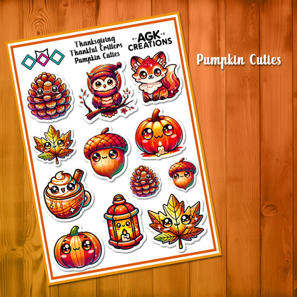 Thankful Critters - Sticker Sheets