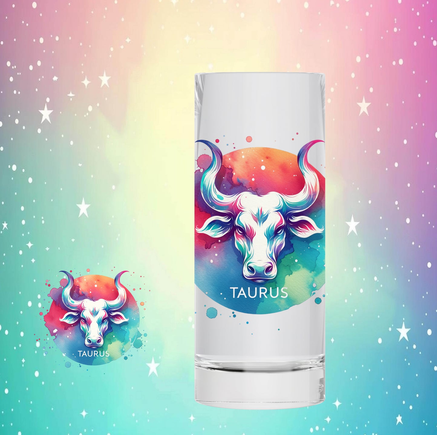 Zodiac Sign - Tie Dye 2oz Shot Glasses